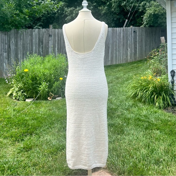 VINCE Textured Knit Square-Neck Dress Cream Size Medium Great Condition - Picture 10 of 14